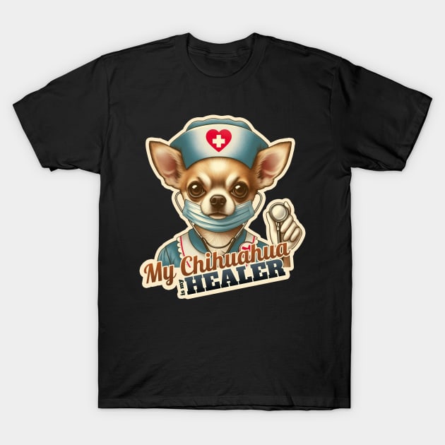 Chihuahua Nurse T-Shirt by k9-tee